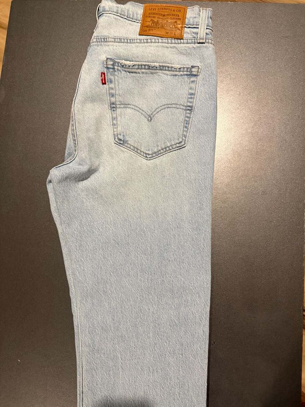 Levi's 511 Slim Fit Jeans 36x30 Distressed Sashiko Patchwork Big E
